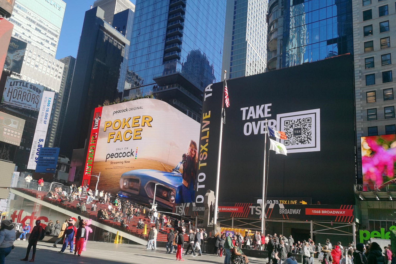 紐約TSX百老匯1800㎡巨幕,三思LED,硬核科技,打造沉浸式,娛樂新地標